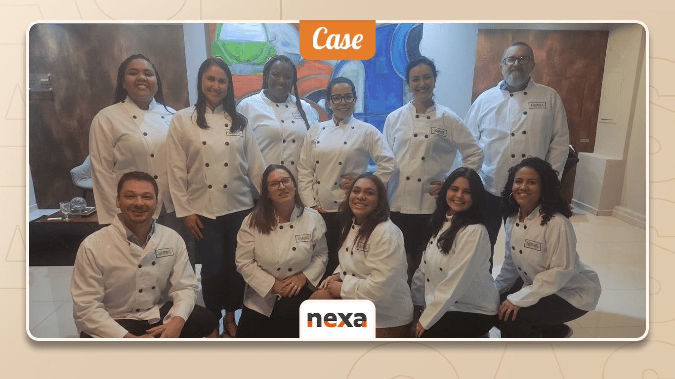 Participantes da Nexa no Team Building Cooking Show organizado pelo Experience Lounge